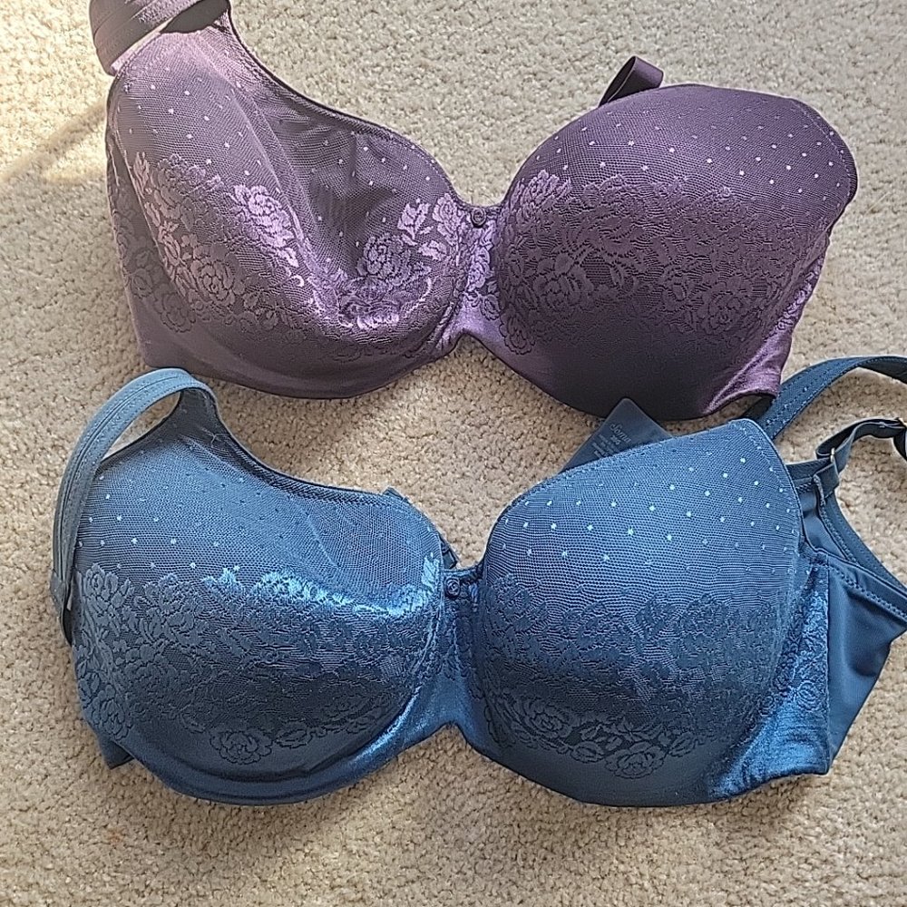 Soma Stunning Support Balconet Bras Teal & Purple size 38G lot of two RN79984
